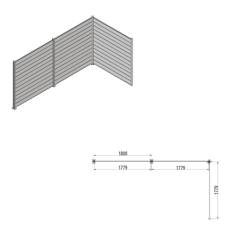 MCFENCE Anthracite, Clôture aluminium pleine à platine [H 1.55 m]