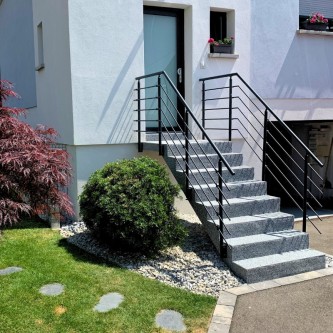 FIVE Railing Anthracite, Garde-corps 5 tubes, fixation latérale