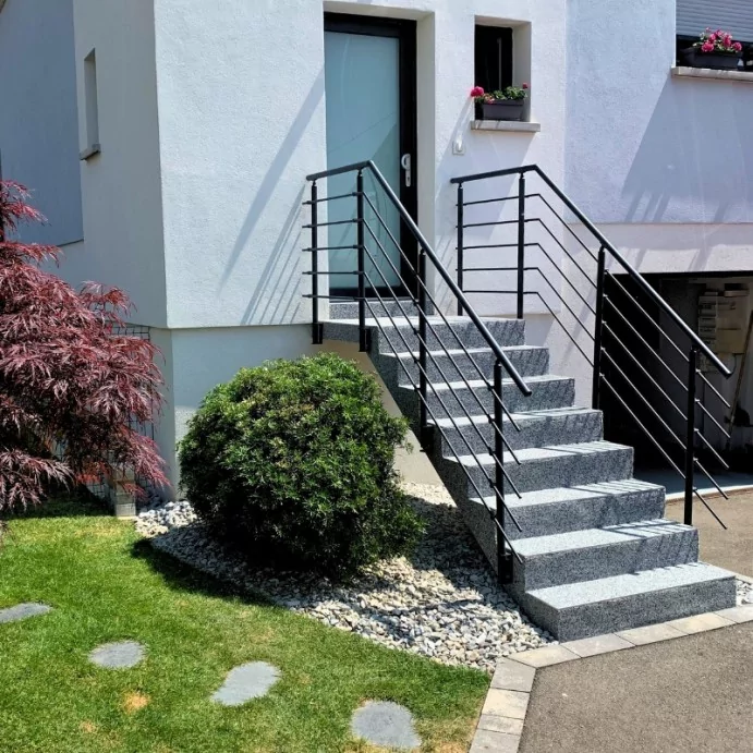 FIVE Railing Anthracite, Garde-corps 5 tubes, fixation latérale