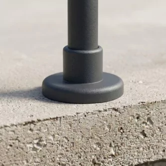 FIVE Railing Anthracite, Poteau prémonté garde-corps, fixation à plat