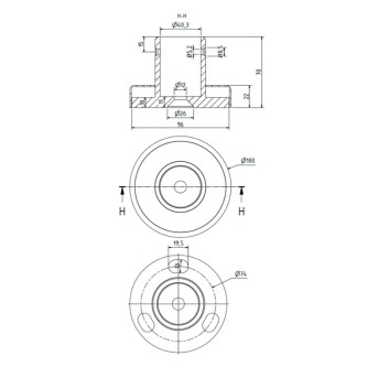 FIVE Railing Blanc, Poteau prémonté garde-corps fixation à plat