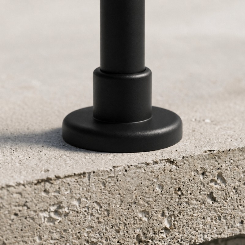 FIVE Railing Noir, Poteau prémonté garde-corps fixation à plat