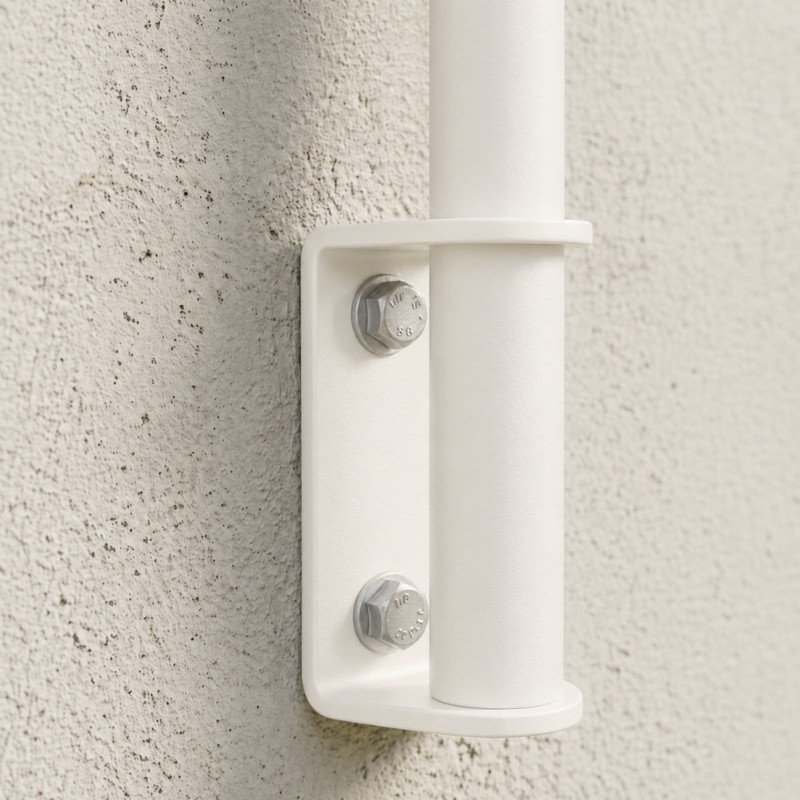 FIVE Railing Blanc, Poteau prémonté garde-corps fixation latérale