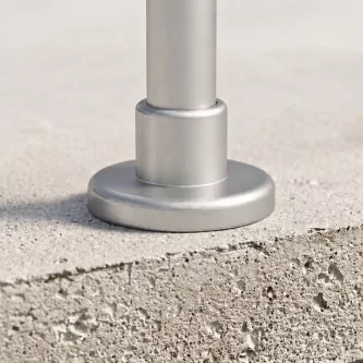 FIVE Railing Gris Inox, Garde-corps 5 tubes, fixation à plat