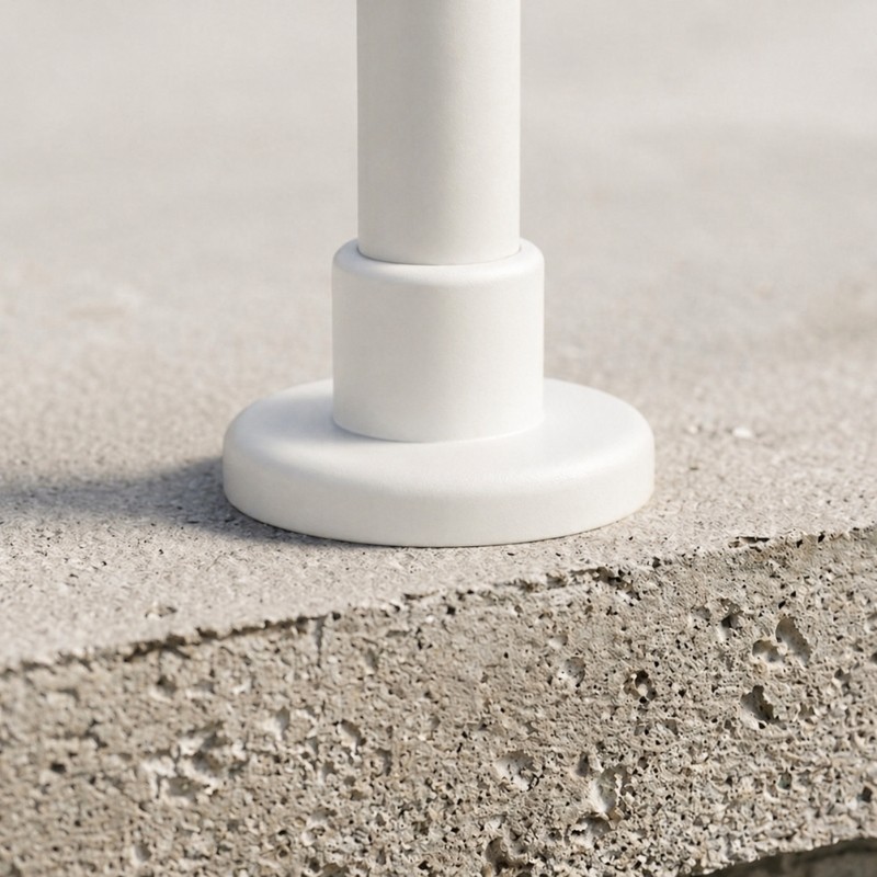 FIVE Railing Blanc, Garde-corps 5 tubes, fixation à plat