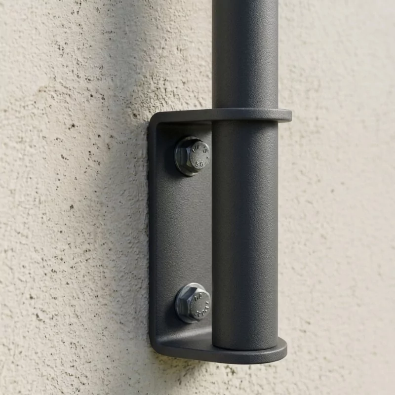 ECO Round Anthracite, Garde-corps 5 tubes, fixation latérale