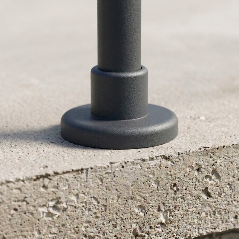 ECO Round Anthracite, Garde-corps 5 tubes, fixation à plat