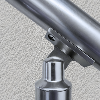 ECO Round Gris Inox, Support orientable de main-courante Ø40 mm
