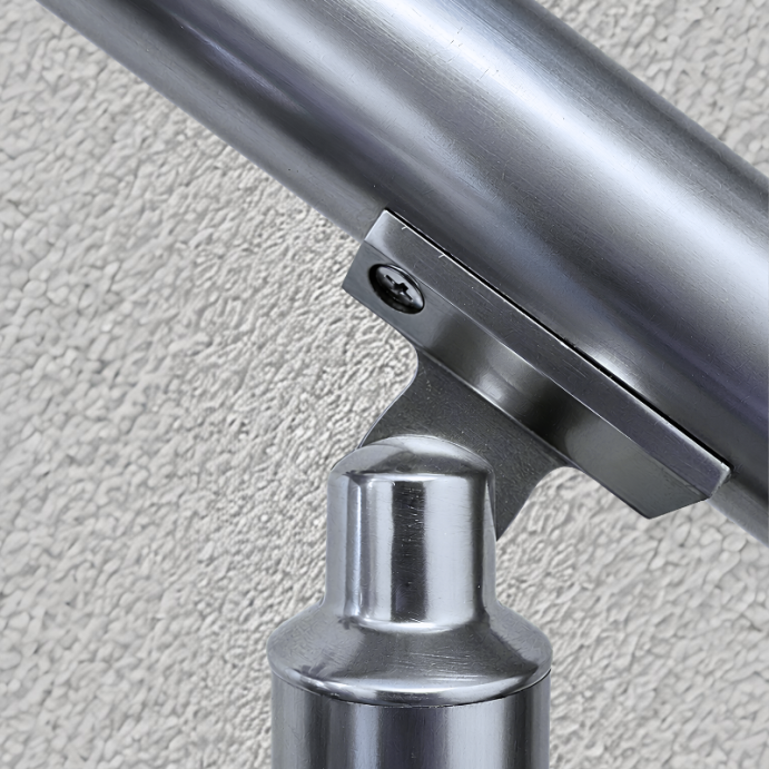 ECO Round Gris Inox, Support orientable de main-courante Ø40 mm