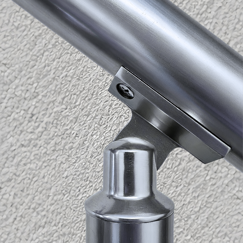 ECO Round Gris Inox, Support orientable de main-courante Ø40 mm