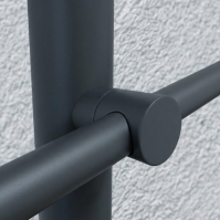 FIVE Railing Anthracite, Garde-corps 5 tubes, fixation à plat