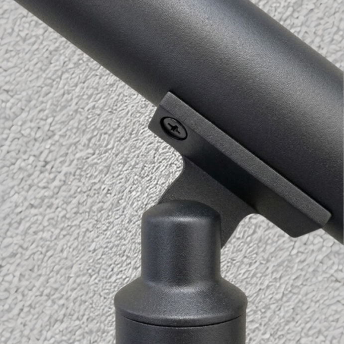 FIVE Railing Anthracite, Garde-corps 5 tubes, fixation à plat