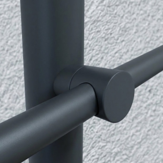 FIVE Railing Anthracite, Poteau prémonté garde-corps, fixation à plat