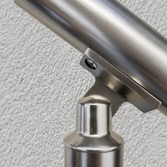 FIVE Railing Gris Inox, Poteau prémonté garde-corps, fixation à plat