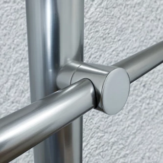 FIVE Railing Gris Inox, Poteau prémonté garde-corps, fixation à plat