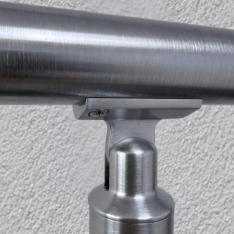 FIVE Railing Gris Inox, Poteau prémonté garde-corps, fixation à plat
