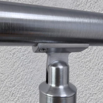 FIVE Railing Gris Inox, Poteau prémonté garde-corps, fixation à plat