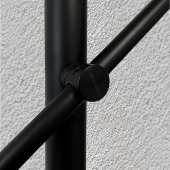 FIVE Railing Noir, Poteau prémonté garde-corps fixation latérale