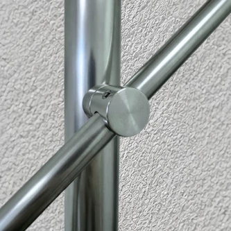 SECO Gris Inox, Poteau prémonté en fixation à plat