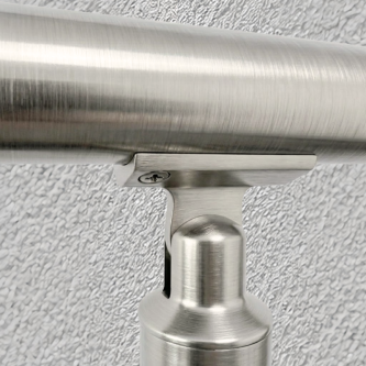 FIVE Railing Gris Inox, Garde-corps plexi 5 tubes, fixation à plat