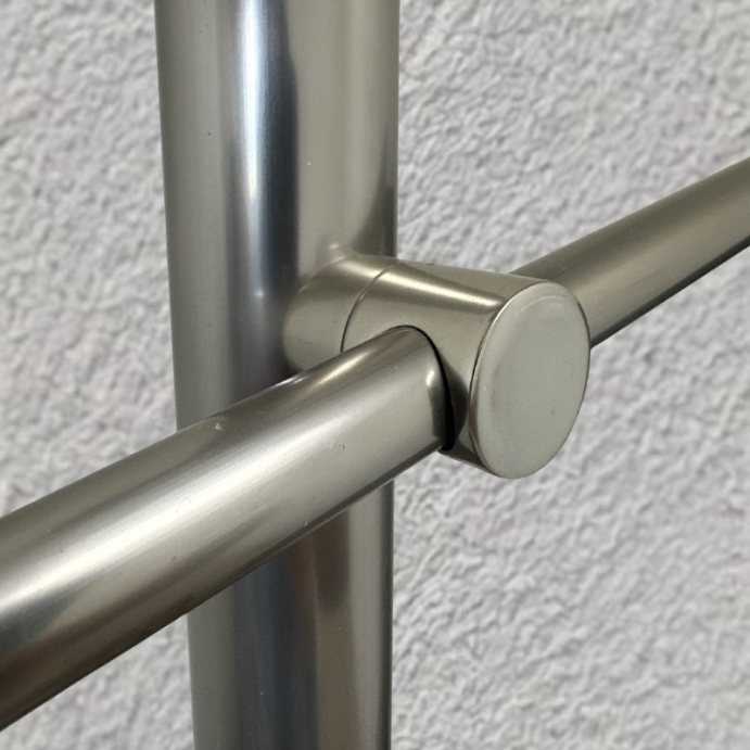 SECO Gris Inox, KIT garde-corps Alu à 5 tubes fixation à plat