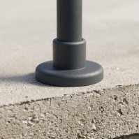 ECO Round Anthracite, Garde-corps 8 tubes, fixation à plat