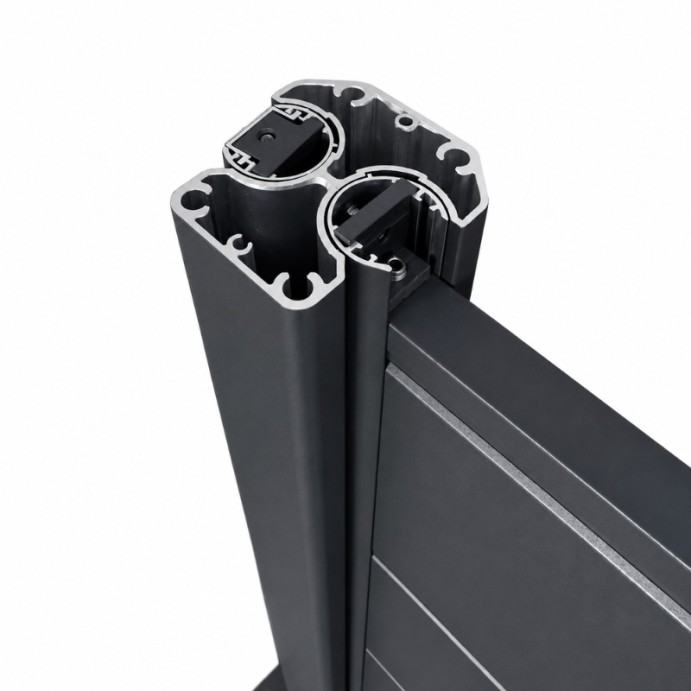 MCFENCE Anthracite, Poteau clôture multiangle à platine [H 1.40m]