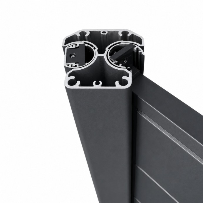 MCFENCE Anthracite, Poteau clôture multiangle à platine [H 1.40m]