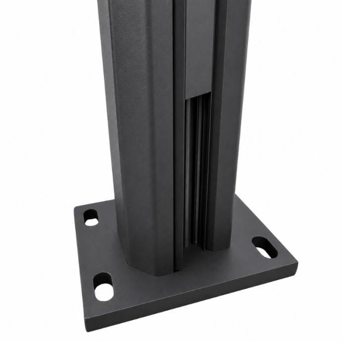 MCFENCE Anthracite, Poteau clôture multiangle à platine [H 1.40m]