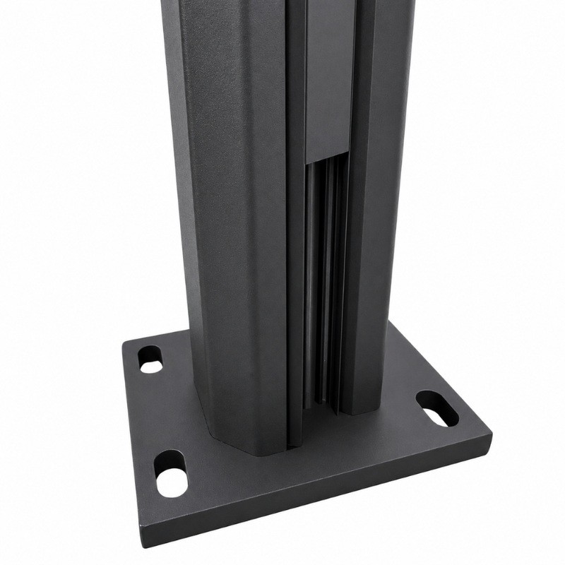 MCFENCE Anthracite, Poteau clôture multiangle à platine [H 1.40m]
