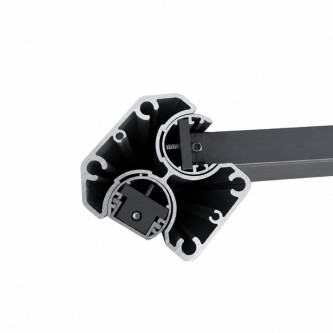MCFENCE Anthracite, Poteau clôture multiangle à platine [H 1.40m]