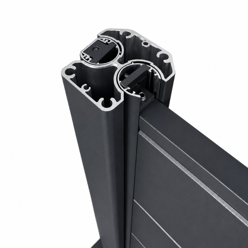 MCFENCE Anthracite, Poteau clôture multiangle à sceller [H 0.95m]