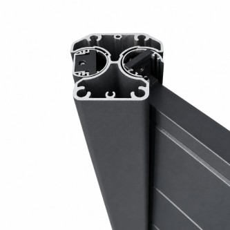 MCFENCE Anthracite, Poteau clôture multiangle à sceller [H 1.85m]