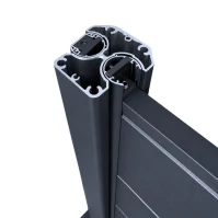 MCFENCE Anthracite, Poteau clôture multiangle à platine [H 0.65m]