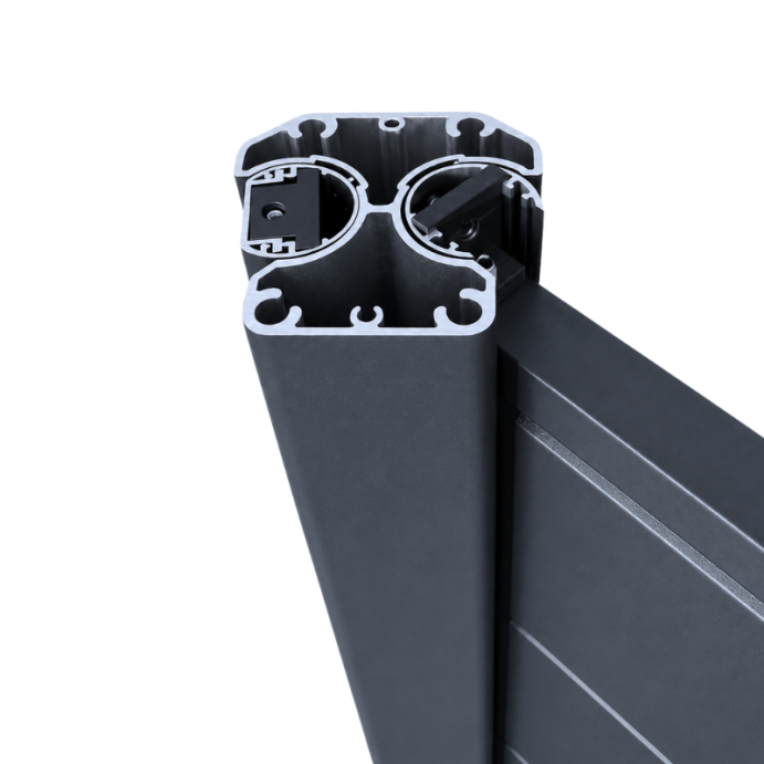 MCFENCE Anthracite, Poteau clôture multiangle à platine [H 0.65m]