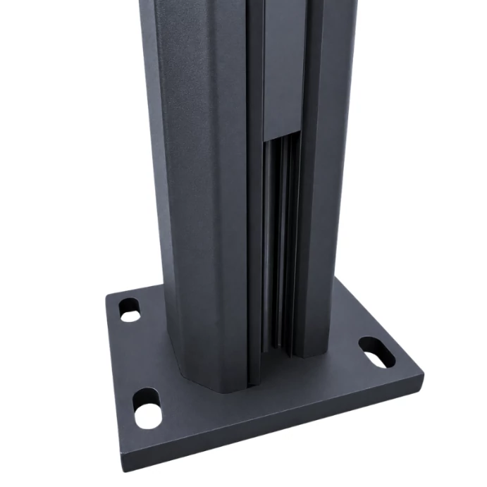 MCFENCE Anthracite, Poteau clôture multiangle à platine [H 0.65m]
