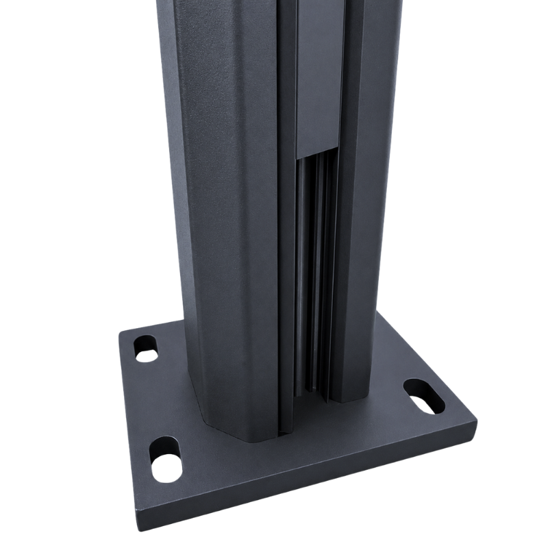 MCFENCE Anthracite, Poteau clôture multiangle à platine [H 0.65m]