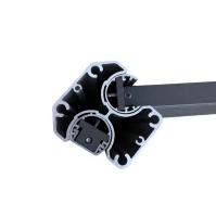 MCFENCE Anthracite, Poteau clôture multiangle à platine [H 0.65m]