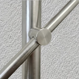 SECO Gris Inox, Poteau prémonté en fixation à plat