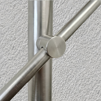 SECO Gris Inox, Poteau prémonté en fixation à plat