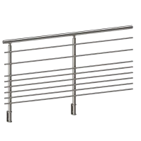ECO Round Gris Inox, Garde-corps 8 tubes, fixation latérale