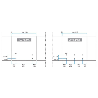 ELEGANT AL50, Point de fixation pour verre (Square)