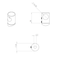 ECO Round, Support orientable de tube Ø16 mm 