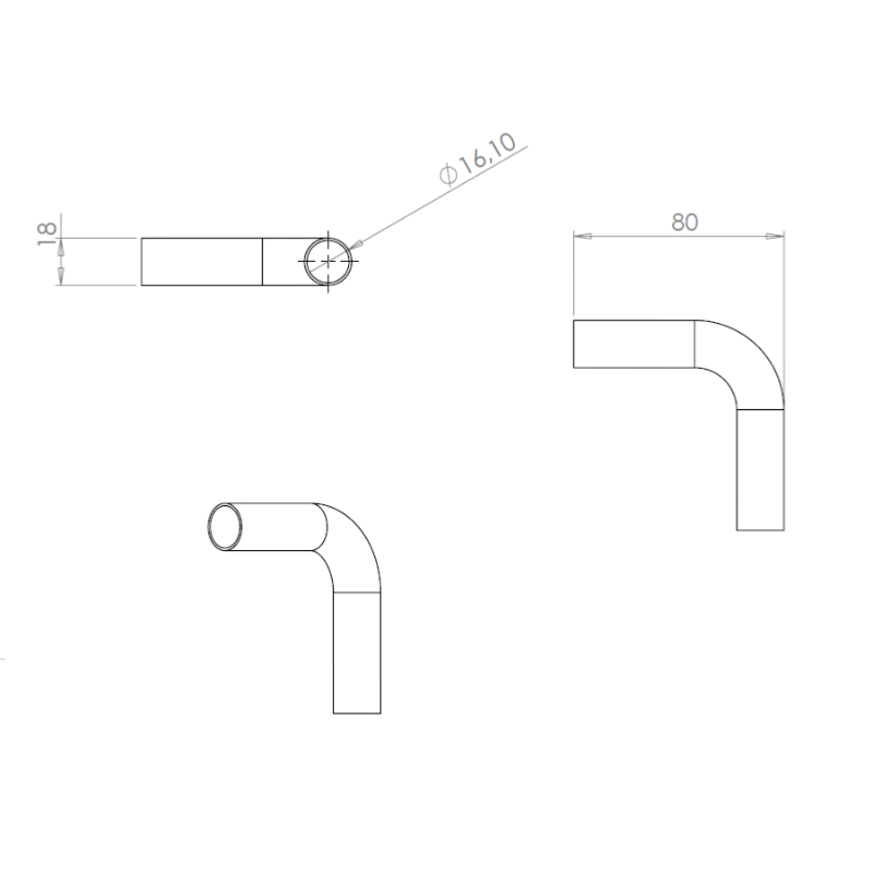 ECO Round, Coude 90° pour tube Ø16 mm
