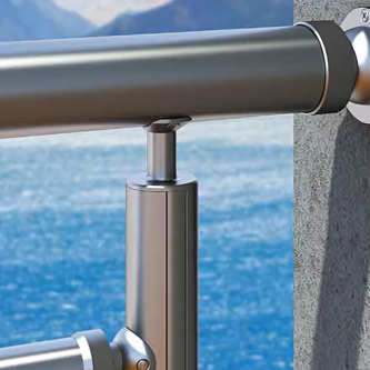 ECO Round, Support main-courante Ø 50mm sur poteau Ø40 mm