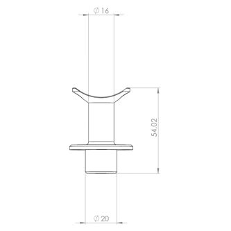 ECO Round, Support main-courante Ø 50mm sur poteau Ø40 mm
