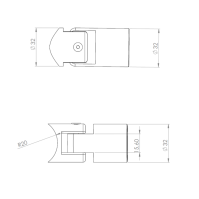 ELEGANT Round Plus, Connecteur tube Ø26 mm orientable sur poteau