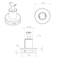 ECO Round, Support à fixer sur muret pour main-courante Ø50mm 