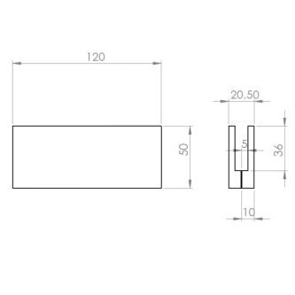 ELEGANT COMBI, Pince à verre pour poteau (Anthracite)