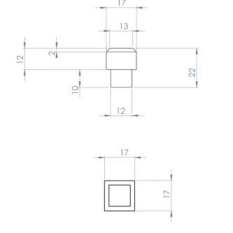 ECO Square, Embout de finition pour tube 17x17 mm